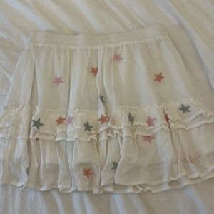 White flowy skirt with stars